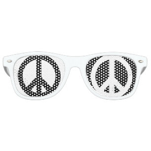 Lunettes De Fête Retro Noir et blanc de paix