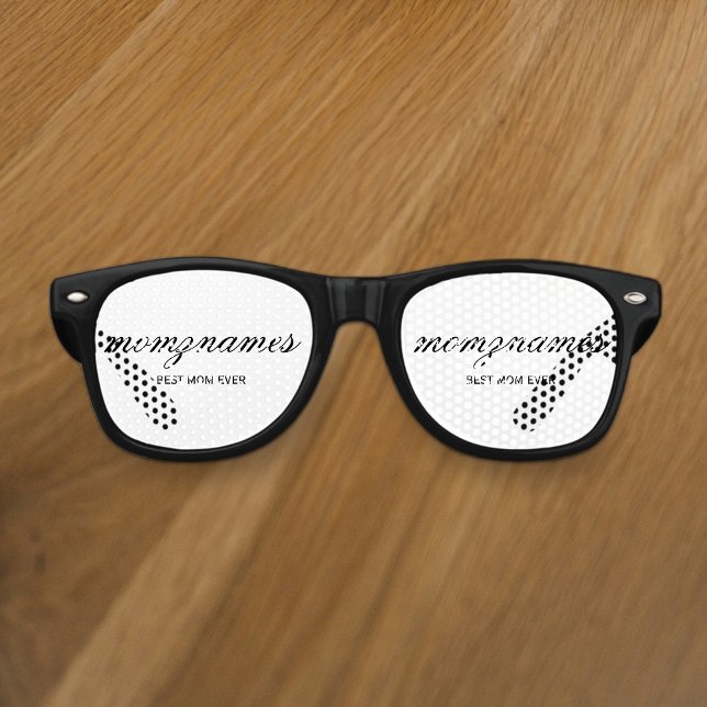 Lunettes De Fête Retro Nom de la calligraphie personnalisée de la meilleu (Créateur téléchargé)