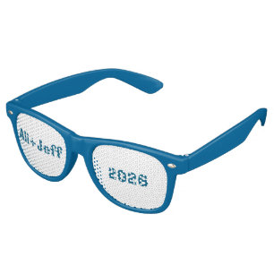 Lunettes De Fête Retro Noms personnalisés de mariée et de marié avec anné