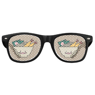 Lunettes De Fête Retro Nouilles de Japonais de crevette de nori de bol de