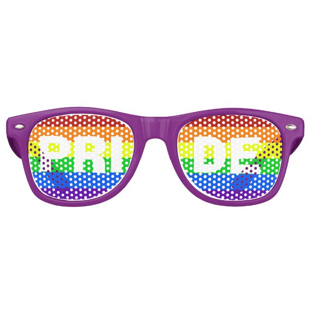 Lunettes De Fête Retro Nuances arc-en-ciel gay pride (Devant)