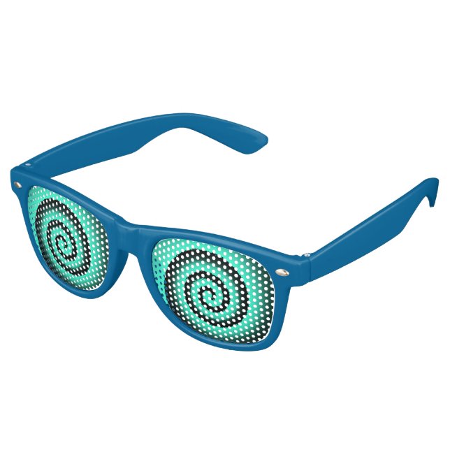 Lunettes De Fête Retro nuances de fête en spirale bleue (Angulaire)