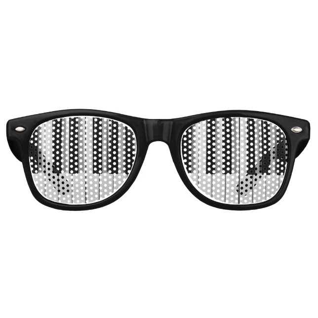 Lunettes De Fête Retro Nuances de partie clavier de piano (Devant)