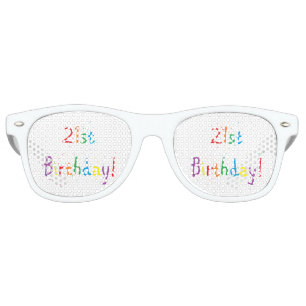 Lunettes De Fête Retro nuances de partie de "21ème anniversaire"