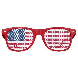 Lunettes De Fête Retro Nuances de partie de drapeau américain