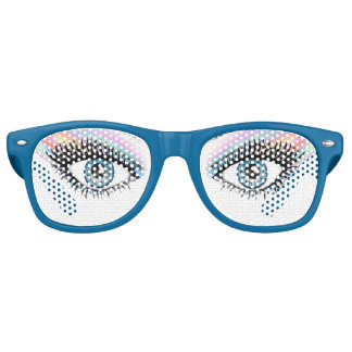 Lunettes De Fête Retro Nuances de partie d'yeux bleus