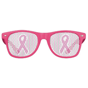 Lunettes De Fête Retro Nuances roses et argentées de partie de rayures