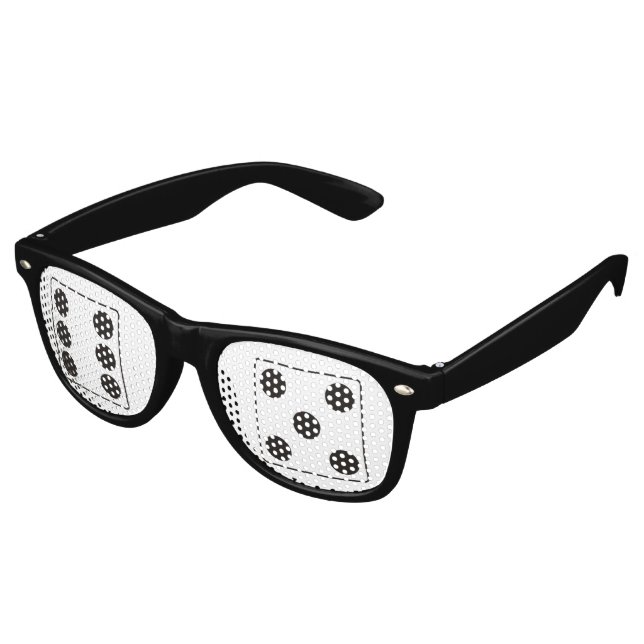 Lunettes De Fête Retro Numéros DICE pips 6 & 5 + vos idées (Angulaire)