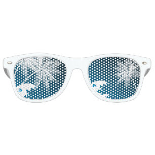LUNETTES DE FÊTE RETRO OMBRÉ BLUE TROPICAL PALMS