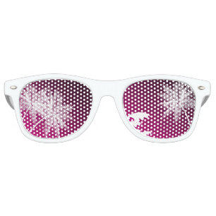 LUNETTES DE FÊTE RETRO OMBRÉ ROSE PALMES TROPICALES
