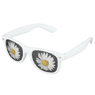 Lunettes De Fête Retro Only a Marguerite Blossom + your text & ideas