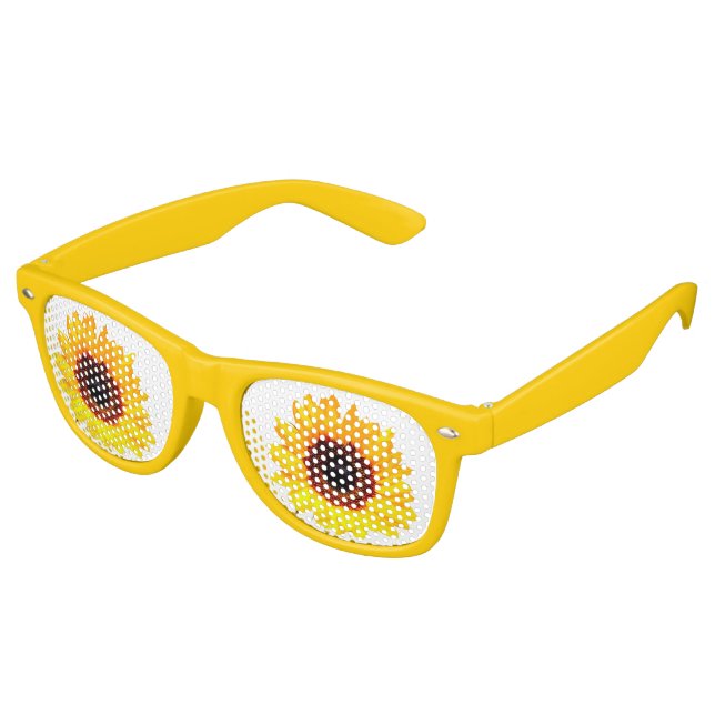 Lunettes De Fête Retro Only a Sunflower Blossom + your text & ideas (Angulaire)