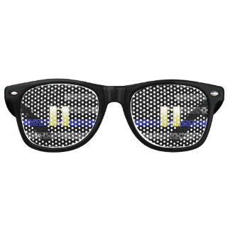 Lunettes De Fête Retro (Or) Capitaine Ligne Bleue Mince Drapeau Perdu