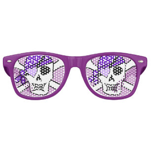 Lunettes De Fête Retro Os croisés pourpres de pirate