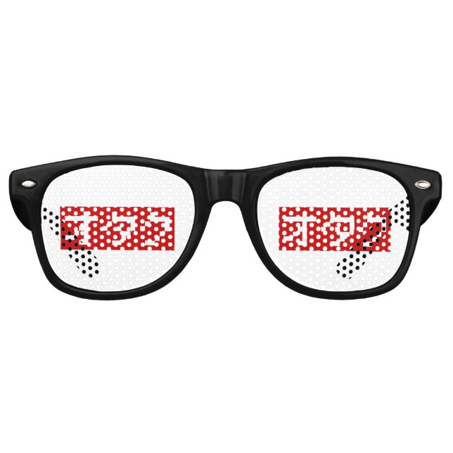 Lunettes De Fête Retro OTAKU 8 bits Pixel japonais Katakana BLOC (Devant)