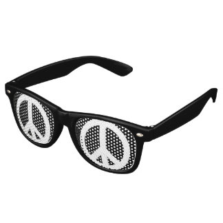 Lunettes De Fête Retro Paix Noir & Blanc