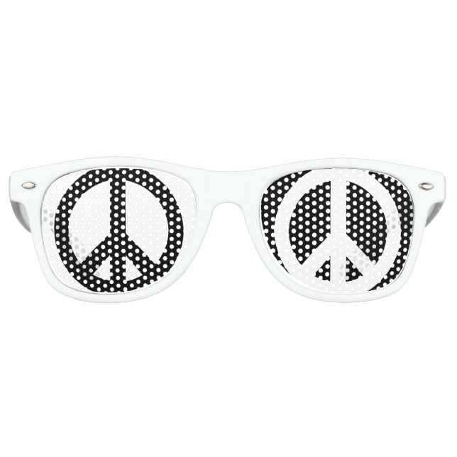 Lunettes De Fête Retro Paix noir et blanc (Devant)