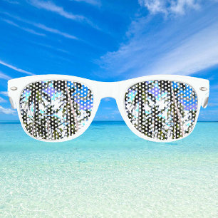 Lunettes De Fête Retro Palmiers tropicaux