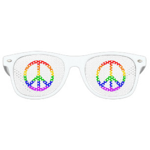 Lunettes De Fête Retro Panneau de paix Rainbow