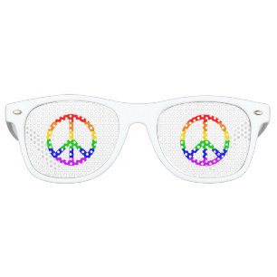 Lunettes De Fête Retro Panneau de paix Rainbow