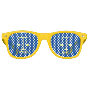 Lunettes De Fête Retro Panneau étoile Balance dorée de Libra
