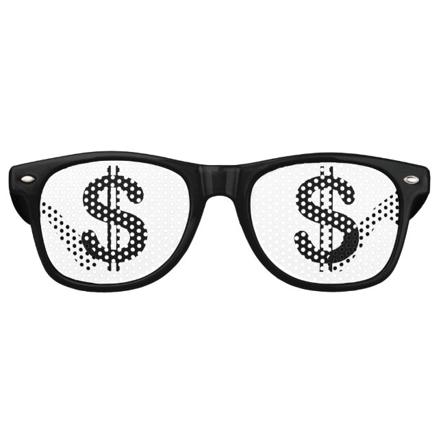 Lunettes De Fête Retro Panneaux de dollars des nuances de parti (Devant)