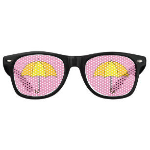 Lunettes De Fête Retro Parapluie Jaune