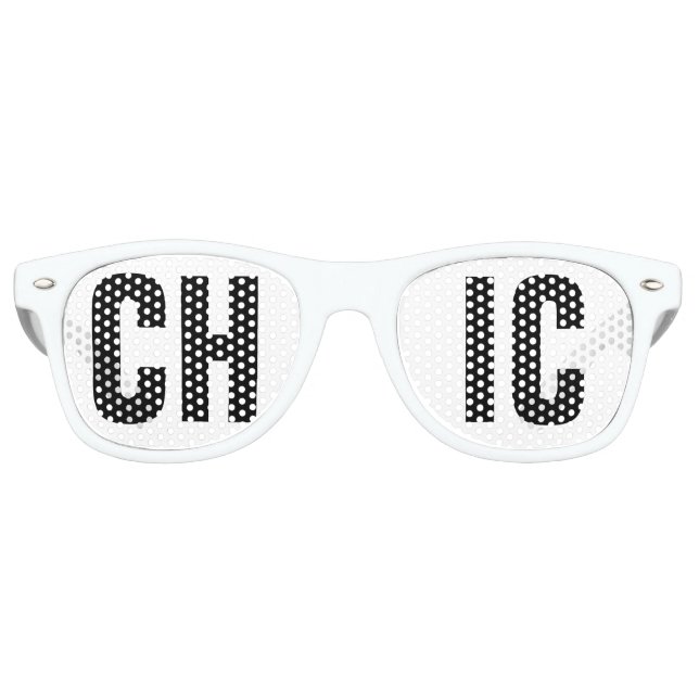 Lunettes De Fête Retro Parti "CHIC" noir et blanc (Devant)