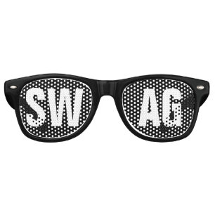 Lunettes De Fête Retro Parti 'SWAG' noir et blanc