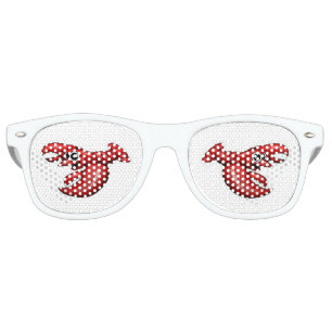 Lunettes De Fête Retro Partie rouge d'adulte de homard