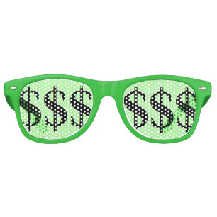 Lunettes De Fête Retro Partie verte de symbole dollar d'amusement