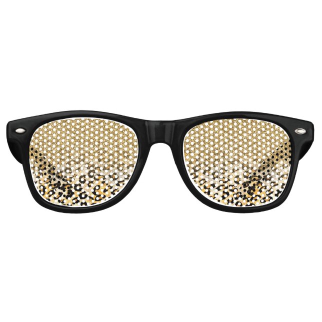 Lunettes De Fête Retro Parties scintillant moderne Leopard Motif Gold  Om (Devant)