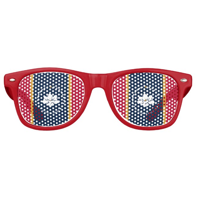 Lunettes De Fête Retro Party Shades Sunglasses with flag of Mississippi (Devant)