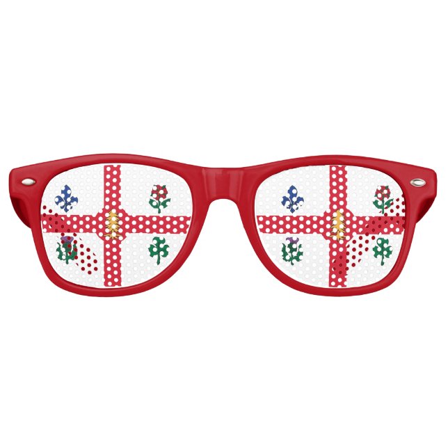 Lunettes De Fête Retro Party Shades Sunglasses with flag of Montreal (Devant)