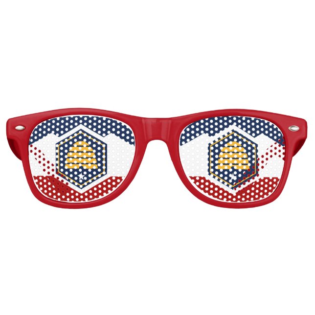 Lunettes De Fête Retro Party Shades Sunglasses with flag of Utah, USA (Devant)