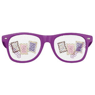 Lunettes De Fête Retro Pâtisseries Pâtissières Pink Purple Tan