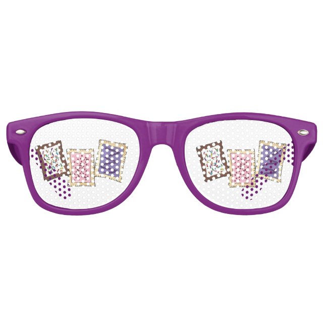 Lunettes De Fête Retro Pâtisseries Pâtissières Pink Purple Tan (Devant)