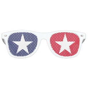 Lunettes De Fête Retro Patriotique rouge blanc bleu étoiles Quatrième jui