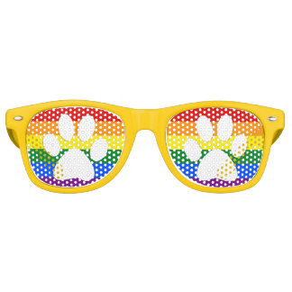 Lunettes De Fête Retro Pattes de chien arc-en-ciel de fierté