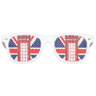 Lunettes De Fête Retro Pavillon Union Jack de la boîte de téléphone br