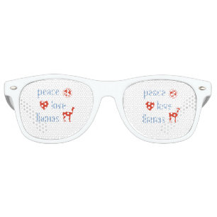 Lunettes De Fête Retro Peace Love Llamas