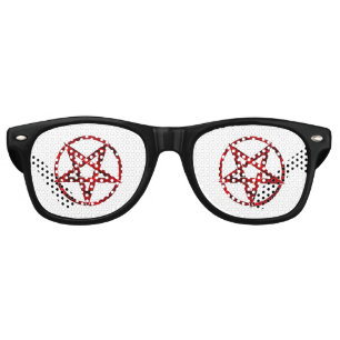 Lunettes De Fête Retro Pentagram Red Devil