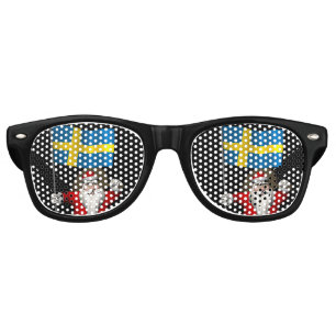 Lunettes De Fête Retro Père Noël Avec Drapeau De Suède