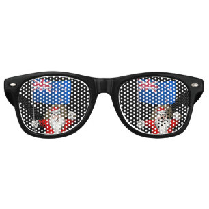 Lunettes De Fête Retro Père Noël Avec L'Ensigne De Nouvelle-Zélande