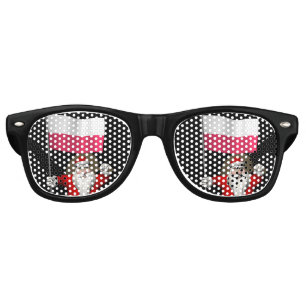 Lunettes De Fête Retro Père Noël Doux Avec Drapeau De Pologne