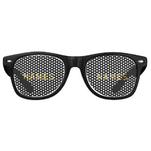 Lunettes De Fête Retro Personnalisé avec le nom de famille ou le surnom