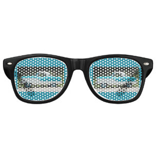 Lunettes De Fête Retro Petite voiture classique mignonne bleue de