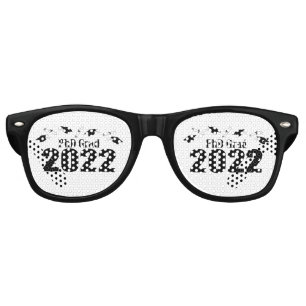 Lunettes De Fête Retro PhD Grad 2022 Casquettes Et Diplômes (Noir)