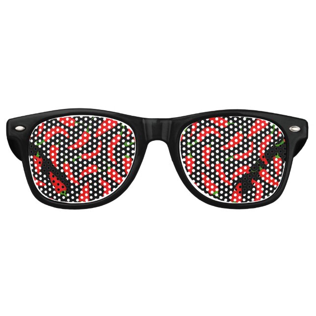 Lunettes De Fête Retro Piment de chili rouge chaud et épicé (Devant)