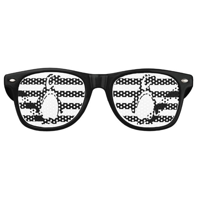 Lunettes De Fête Retro Pingouin et rayures (Devant)